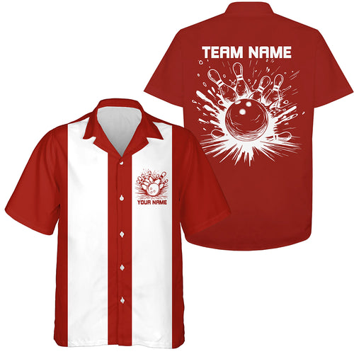 Personalized Hawaiian Vintage Bowling Shirts For Men And Women, Retro Bowling Shirt For Bowling Team IPHW6594