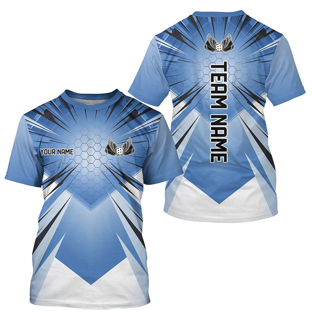 Custom Blue Pickleball Jerseys, Outdoor Pickleball T-Shirts For Men, Pickleball Uniform IPHW8123
