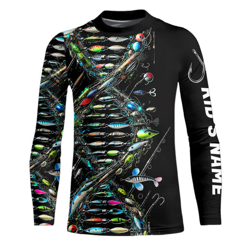 Fishing DNA Custom Kid Long Sleeve UV Protection Performance Fishing Shirts IPHW8360