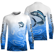 Load image into Gallery viewer, Wahoo Fishing Custom Long Sleeve Performance Shirts, Wahoo Saltwater Fishing Apparel | Blue Camo IPHW6367