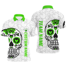 Load image into Gallery viewer, Custom Multi-Color Sugar Skull Tattoo Bowling Shirts For Men And Women, Custom Bowling Tournament Team Shirts IPHW6601