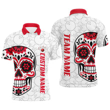 Load image into Gallery viewer, Custom Multi-Color Sugar Skull Tattoo Bowling Shirts For Men And Women, Custom Bowling Tournament Team Shirts IPHW6602