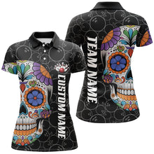 Load image into Gallery viewer, Custom Sugar Skull Ladies Bowling Shirts, Halloween Bowling Team Shirts Bowlers Outfits IPHW7426