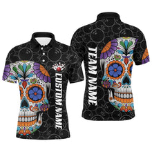 Load image into Gallery viewer, Custom Sugar Skull Bowling Shirts For Men, Halloween Bowling Team Shirts Bowlers Outfits IPHW7426