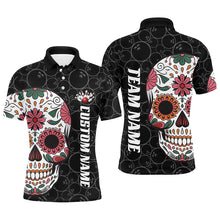 Load image into Gallery viewer, Custom Sugar Skull Bowling Shirts For Men, Halloween Bowling Team Shirts Bowlers Outfits IPHW7427