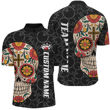 Load image into Gallery viewer, Custom Sugar Skull Bowling Shirts For Men, Halloween Bowling Team Shirts Bowlers Outfits IPHW7429