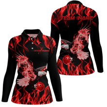 Load image into Gallery viewer, Red Flame Eagle Custom Bowling Team Shirts For Women, Fire Bowling Shirt Bowler Outfit IPHW7946