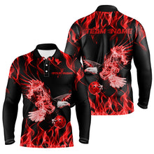 Load image into Gallery viewer, Red Flame Eagle Custom Bowling Team Shirts For Men, Fire Bowling League Shirt Bowler Outfit IPHW7946