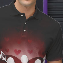 Load image into Gallery viewer, Custom Valentine Bowling Heart And Arrow Polo Shirts For Men, Couple Bowling Outfits IPHW8368