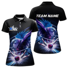 Load image into Gallery viewer, Custom Eagle Bowling Team Polo Shirt For Women, Bowling Tournament Shirt Bowler Outfit IPHW8560