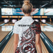 Load image into Gallery viewer, Custom Red Camo Dragon Bowling Tattoo Women Quarter-Zip Shirts, Dragon Bowling League Shirt IPHW8883