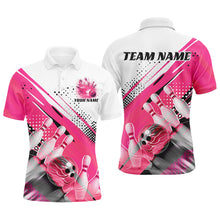 Load image into Gallery viewer, Custom Pink Bowling Polo Shirts For Men, Bowling Team Shirts Bowling Jerseys With Name IPHW7128