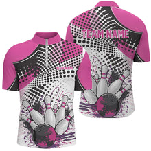 Load image into Gallery viewer, Personalized Bowling Shirts For Men, Custom Bowling League Shirts Pink Bowling Outfits IPHW7131