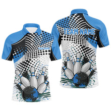 Load image into Gallery viewer, Personalized Bowling Shirts For Men, Custom Bowling League Shirts Blue Bowling Outfits IPHW7132