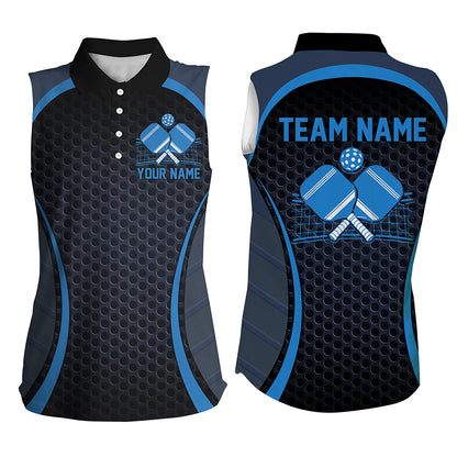 Custom Blue Pickleball Shirts For Women, Women's Pickleball Outfit Pickleball Team Shirts IPHW7442