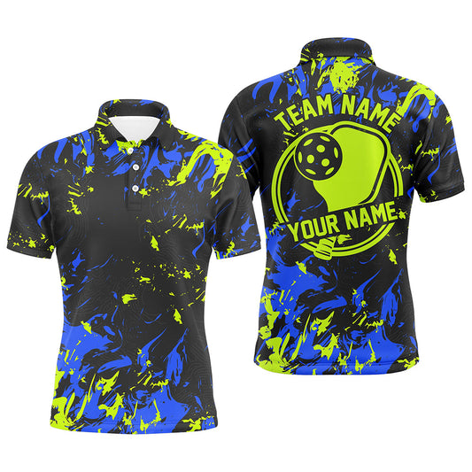 Blue And Green Custom Pickleball Team Shirts For Men, Pickleball Polo Shirts Team Uniform IPHW7444