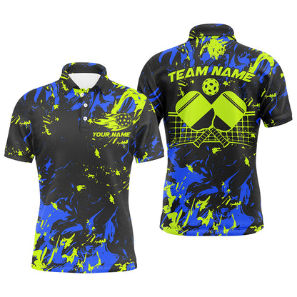 Blue And Green Custom Pickleball Team Shirts For Men, Pickleball Polo Shirts Team Outfits IPHW7445