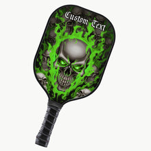 Load image into Gallery viewer, Custom Green Flame Skull Pickleball Paddle For Men And Women, Halloween Pickleball Paddles Pickleball Gifts IPHW7478