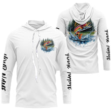 Load image into Gallery viewer, Watercolor Rainbow Trout Fishing Custom Long Sleeve Fishing Shirts, Trout Tournament Fishing Shirt IPHW7963