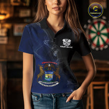 Load image into Gallery viewer, Custom Smoke Flame Michigan Flag Patriotic Darts Shirt For Women, Dart League Team Jerseys IPHW10743