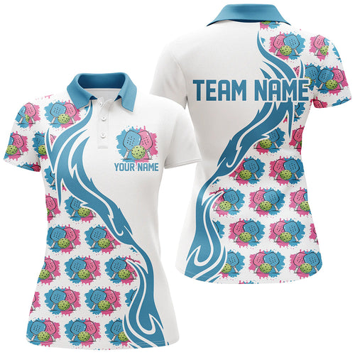 Ladies Pickleball Shirts Custom Watercolor Pickleball Polo Shirts, Pickleball Outfits IPHW6936