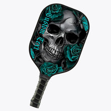 Load image into Gallery viewer, Blue Rose Flowers And Skull Customized Halloween Pickleball Paddles For Men And Women, Halloween Pickleball Gift IPHW7498