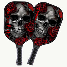 Load image into Gallery viewer, Red Rose Flowers And Skull Customized Halloween Pickleball Paddles For Men And Women, Halloween Pickleball Gift IPHW7499