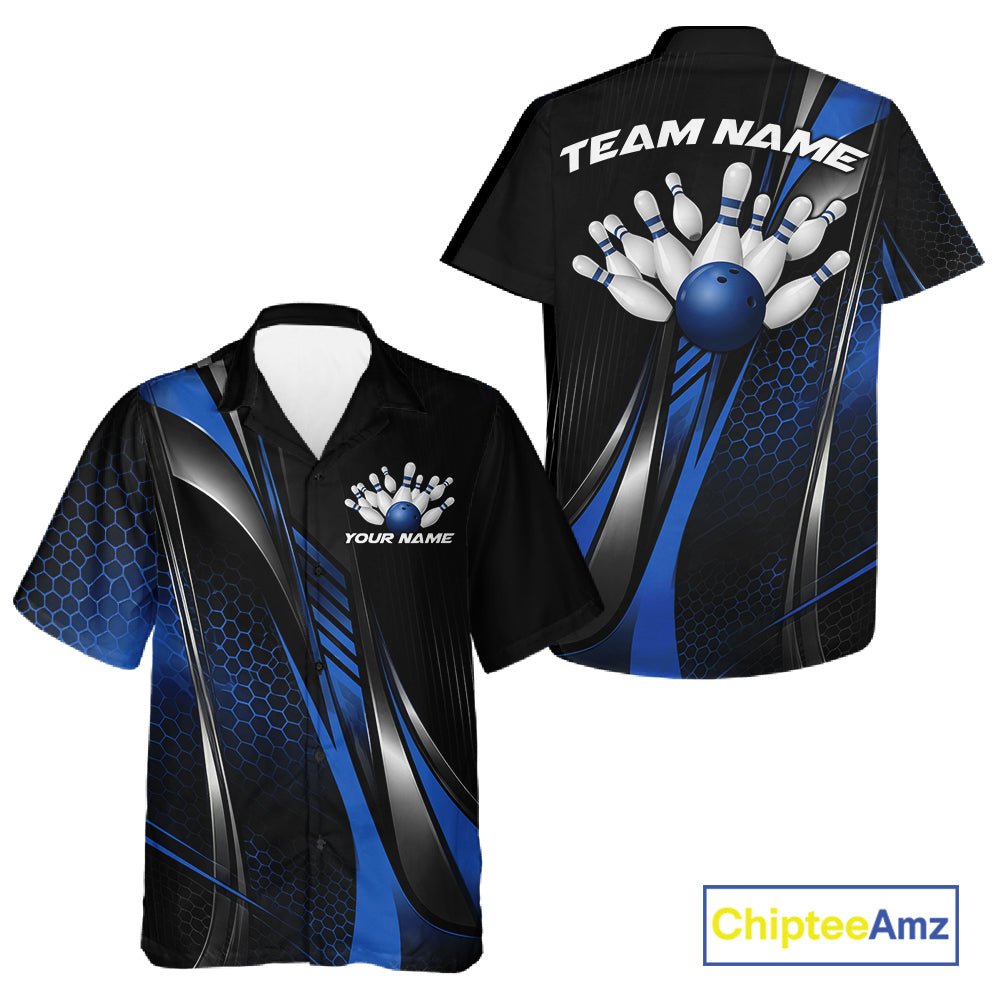 Black And Green Custom Bowling Jersey, Bowling Tournament Men And Women Button Up Shirt Bowler Outfit IPHW12210