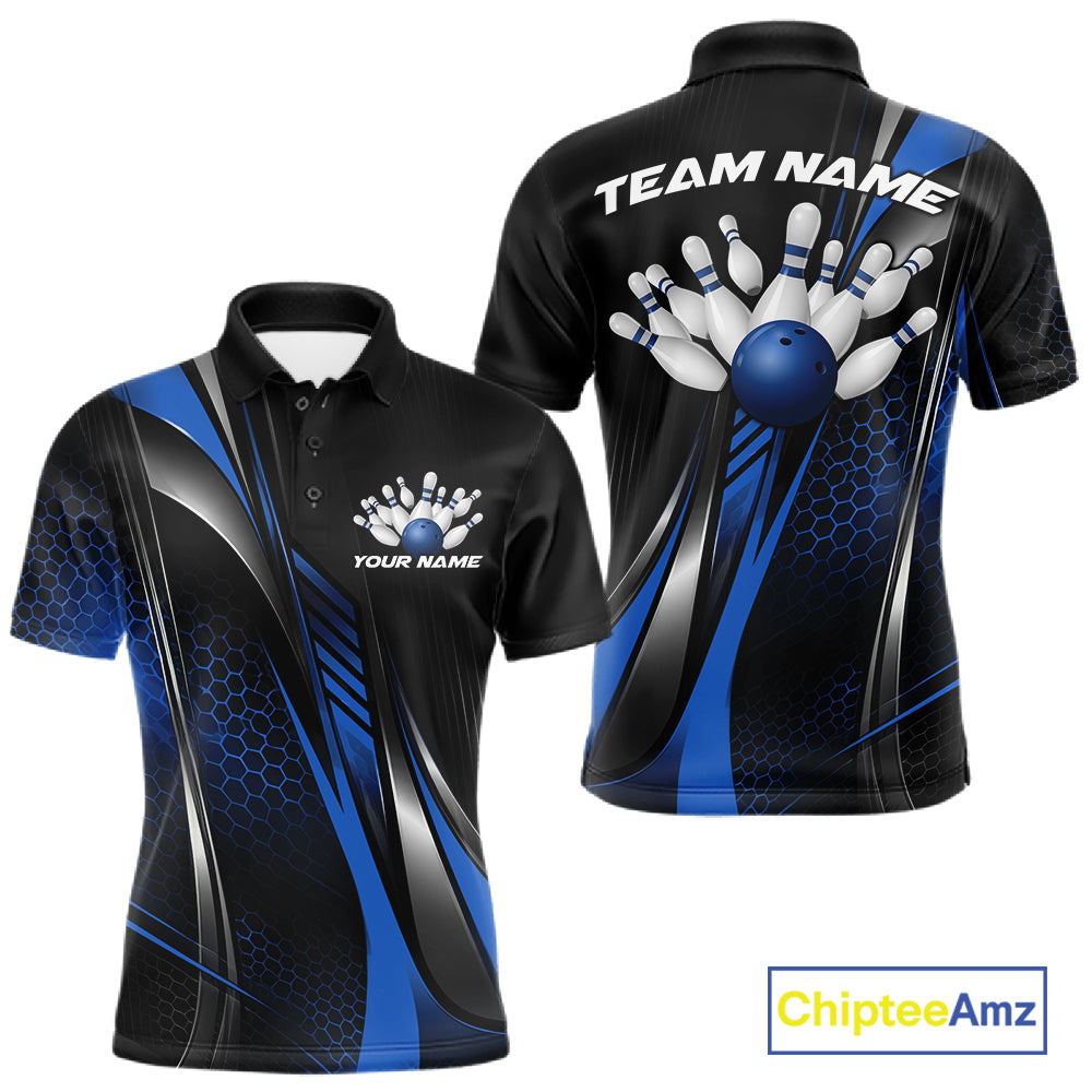 Black And Green Custom Bowling Jersey, Bowling Tournament Men Polo Shirt Bowler Outfit IPHW12210
