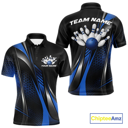 Black And Green Custom Bowling Jersey, Bowling Tournament Men Polo Shirt Bowler Outfit IPHW12210