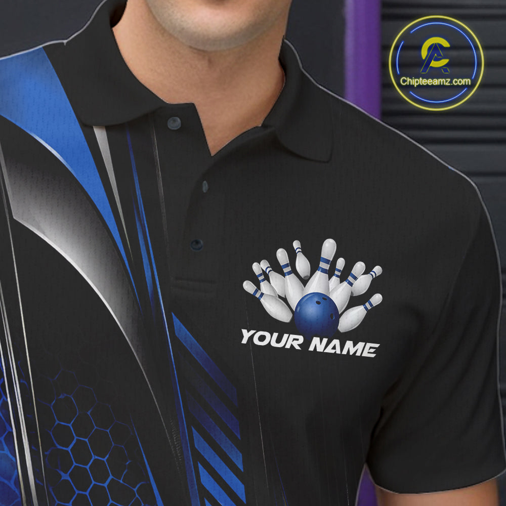 Black And Green Custom Bowling Jersey, Bowling Tournament Men Polo Shirt Bowler Outfit IPHW12210