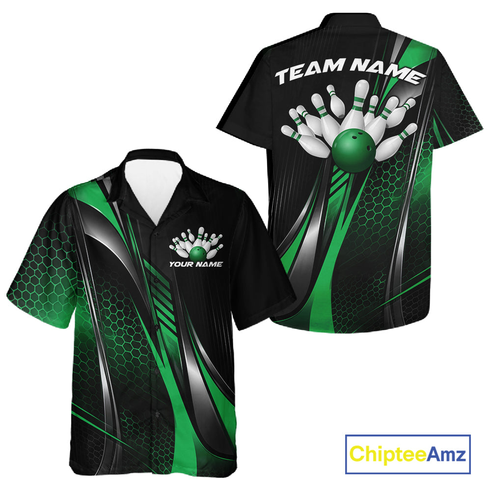Black And Pink Custom Bowling Jersey, Bowling Tournament Men And Women Button Up Shirt Bowler Outfit IPHW12209