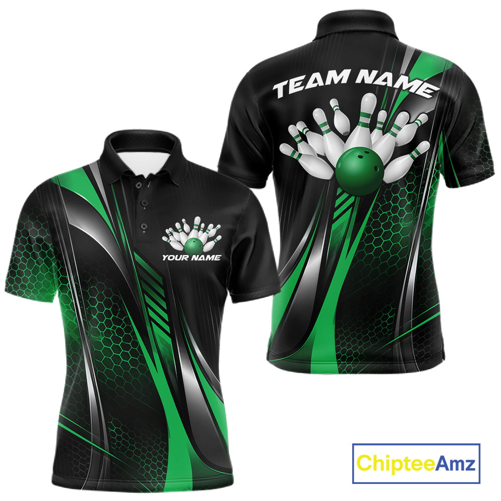 Black And Pink Custom Bowling Jersey, Bowling Tournament Men Polo Shirt Bowler Outfit IPHW12209