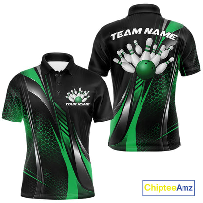 Black And Pink Custom Bowling Jersey, Bowling Tournament Men Polo Shirt Bowler Outfit IPHW12209