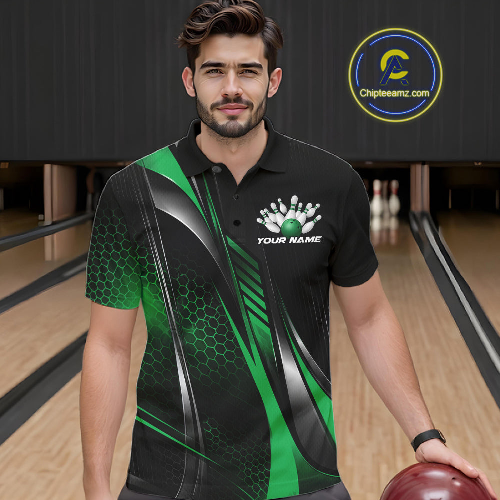 Black And Pink Custom Bowling Jersey, Bowling Tournament Men Polo Shirt Bowler Outfit IPHW12209