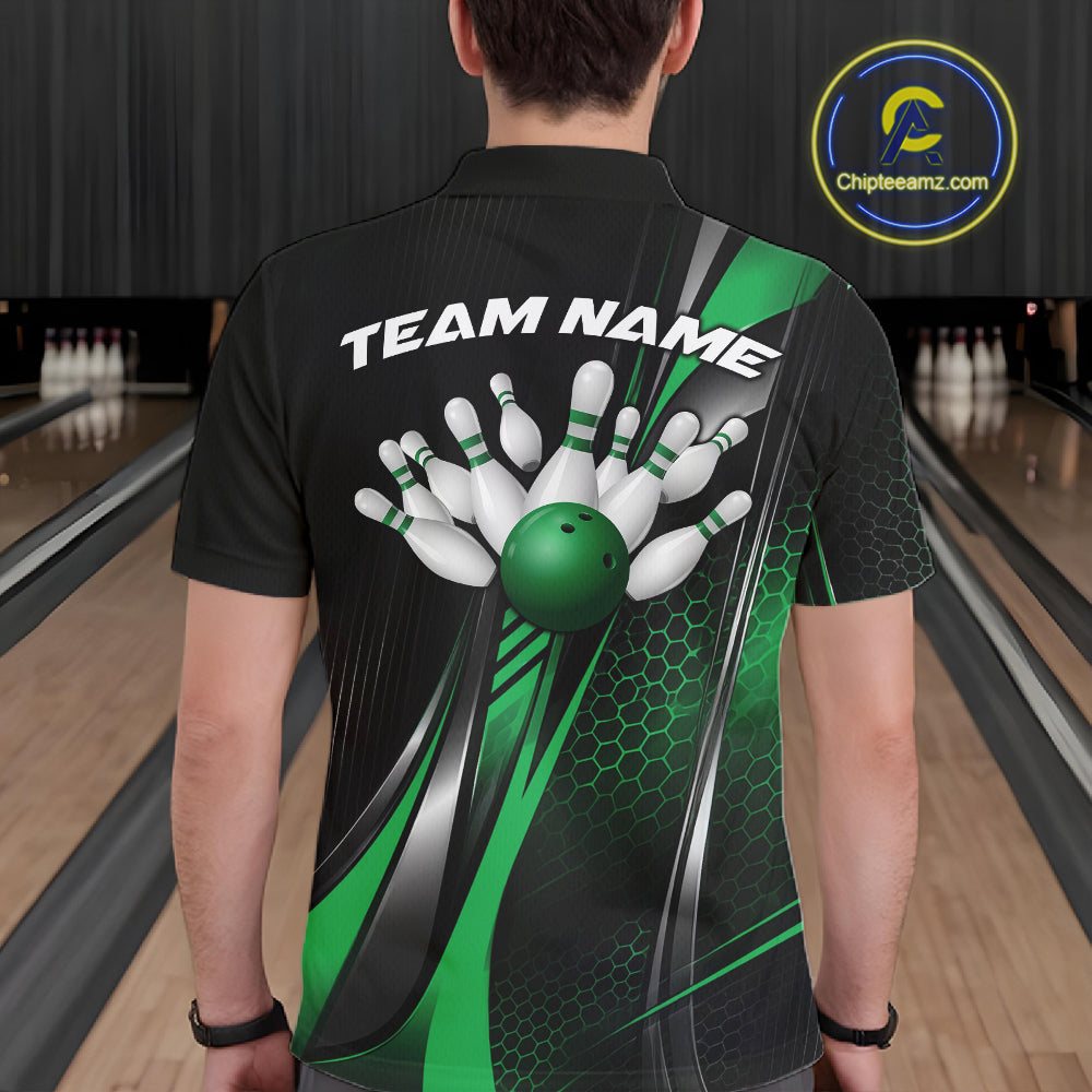 Black And Pink Custom Bowling Jersey, Bowling Tournament Men Polo Shirt Bowler Outfit IPHW12209