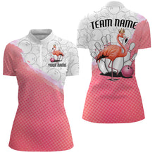 Load image into Gallery viewer, Pink Flamingo Custom Bowling Shirts For Women, Bowling Pattern Bowling Team League Shirt IPHW7733