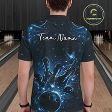 Load image into Gallery viewer, Custom Dreamy Blue Butterfly Men Bowling Polo Shirt, Bowling Team Outfit IPHW11018