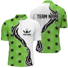 Load image into Gallery viewer, Custom Bowling Shirts For Men With Team Name, Flame Bowling Ball Shirt Bowling Jerseys | Green IPHW6945