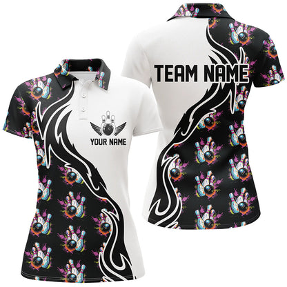 Personalized Colorful Bowling Shirts For Women, Flame Bowling Jerseys Team Bowling Shirts IPHW6946