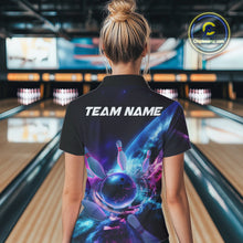 Load image into Gallery viewer, Custom Galaxy Bowling Women Polo Shirts, Holographic Bowling Jersey Bowling League Shirt IPHW9501