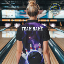 Load image into Gallery viewer, Custom Galaxy Bowling Quarter-Zip Shirts For Women, Cosmic Bowling Team Jerseys IPHW9503