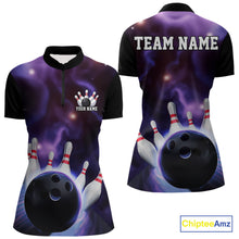 Load image into Gallery viewer, Custom Galaxy Bowling Quarter-Zip Shirts For Women, Cosmic Bowling Team Jerseys IPHW9503