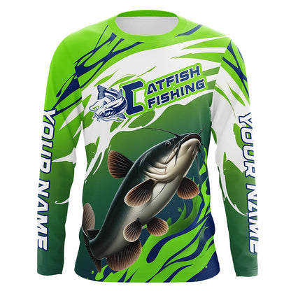 Catfish Fishing Custom Long Sleeve Fishing Shirts, Catfish Fishing Tournament Shirts Fishing Jerseys IPHW7182