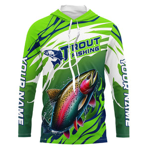 Rainbow Trout Fishing Custom Long Sleeve Fishing Shirts, Trout Fly Fishing Shirts Tournament Jerseys IPHW7183