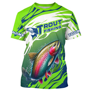 Rainbow Trout Fishing Custom Long Sleeve Fishing Shirts, Trout Fly Fishing Shirts Tournament Jerseys IPHW7183