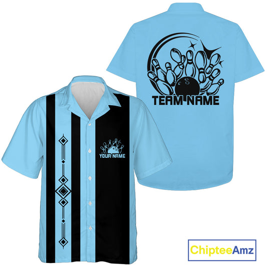 Personalized Retro Bowling Team Button Up Shirt, Matching Bowling League Shirt IPHW12219