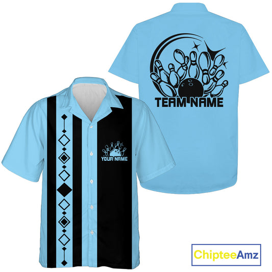 Custom Classic Retro Bowling Team Shirt With Name, Bowling League Button Up Shirt IPHW12220