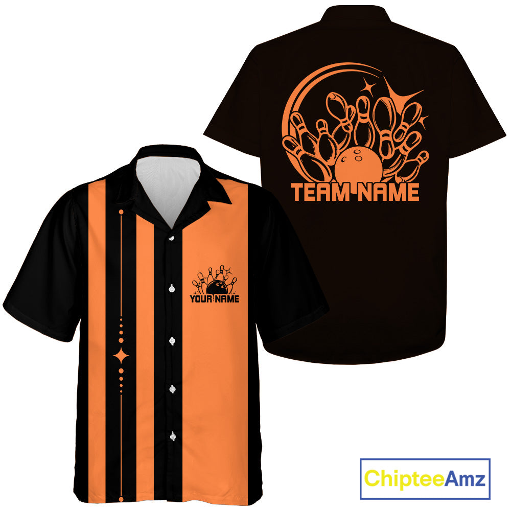 Custom Retro Bowling Team Button Up Shirt For Men, Women And Kid, Group Outfit IPHW12224