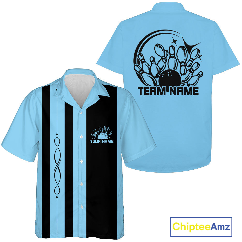 Custom Classic Retro Bowling Team Shirt With Name, Bowling League Button Up Shirt IPHW12225
